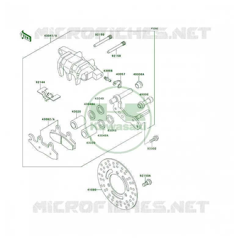 FREIN AVANT Kawasaki QUAD 300 1992 KLF300 4X4  KLF300-C4