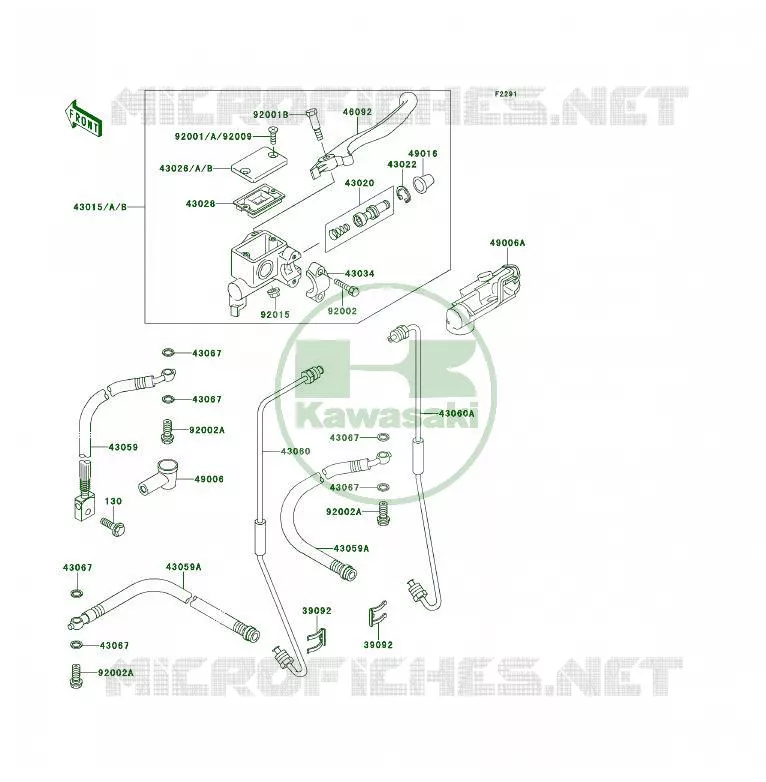 MAITRE CYLINDRE AV Kawasaki QUAD 300 1992 KLF300 4X4  KLF300-C4