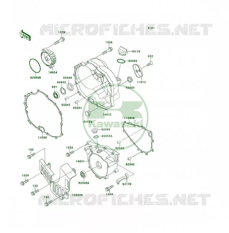 COUVERCLES MOTEUR Kawasaki QUAD 300 1992 KLF300 4X4  KLF300-C4