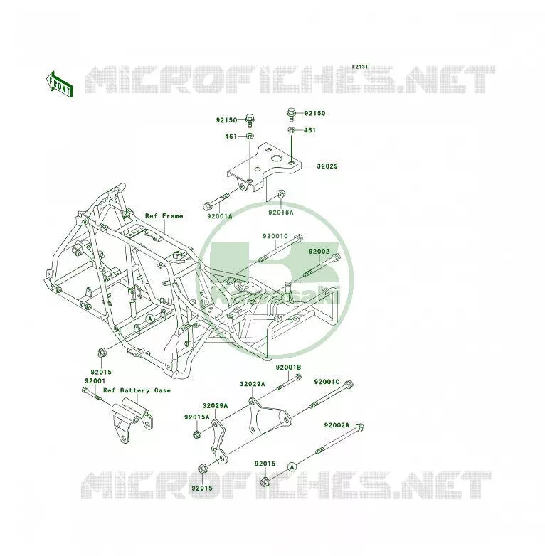 PIECE DE CADRE Kawasaki QUAD 300 1992 KLF300 4X4  KLF300-C4