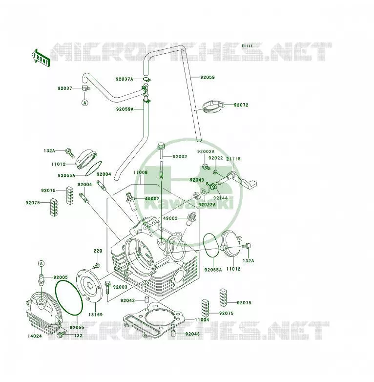 CULASSE Kawasaki QUAD 300 1993 KLF300 4X4  KLF300-C5