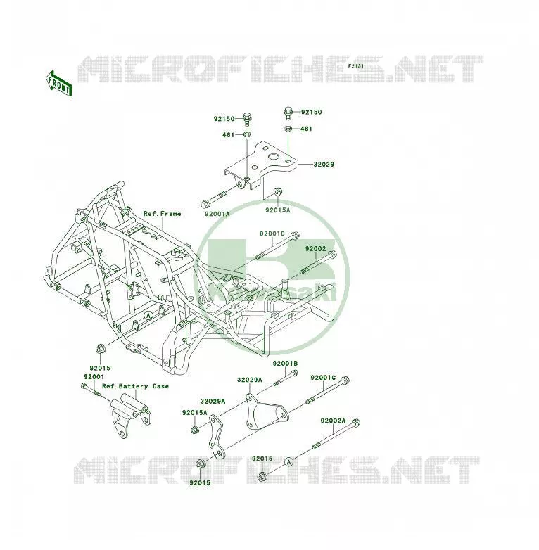 PIECE DE CADRE (COUVERTURE) Kawasaki QUAD 300 1993 KLF300 4X4  KLF300-C5