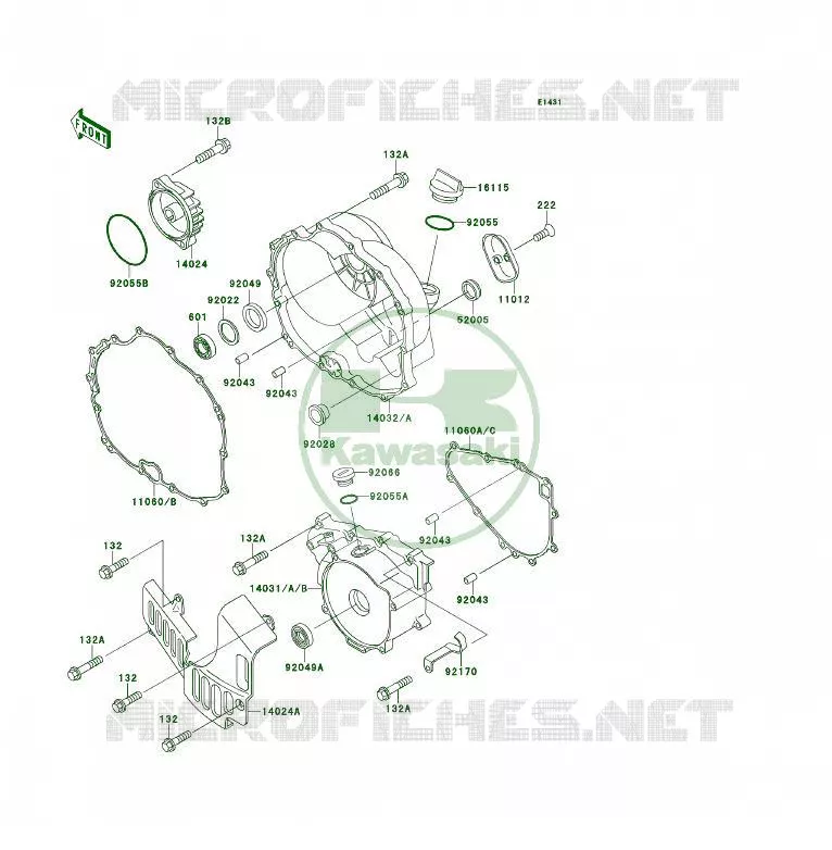 COUVERCLES MOTEUR Kawasaki QUAD 300 1993 KLF300 4X4  KLF300-C5