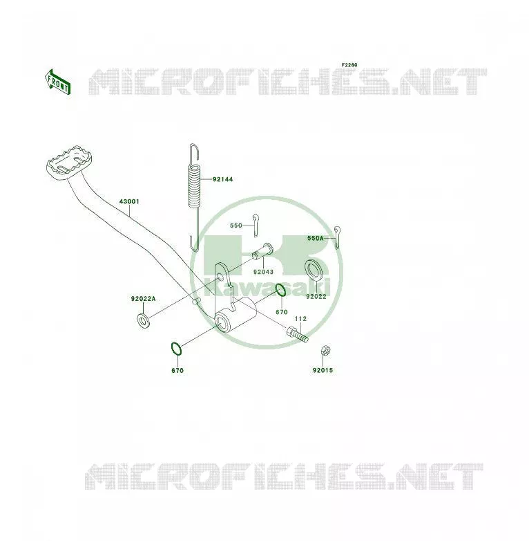 PEDALE DE FREIN Kawasaki QUAD 300 1993 KLF300 4X4  KLF300-C5