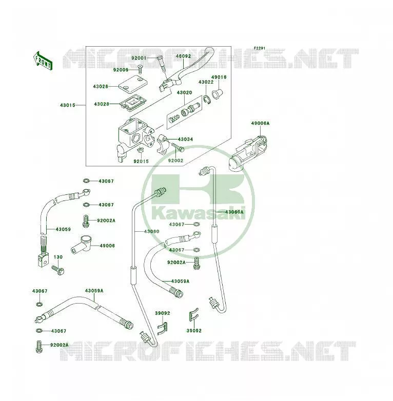 MAITRE CYLINDRE AV Kawasaki QUAD 300 1993 KLF300 4X4  KLF300-C5