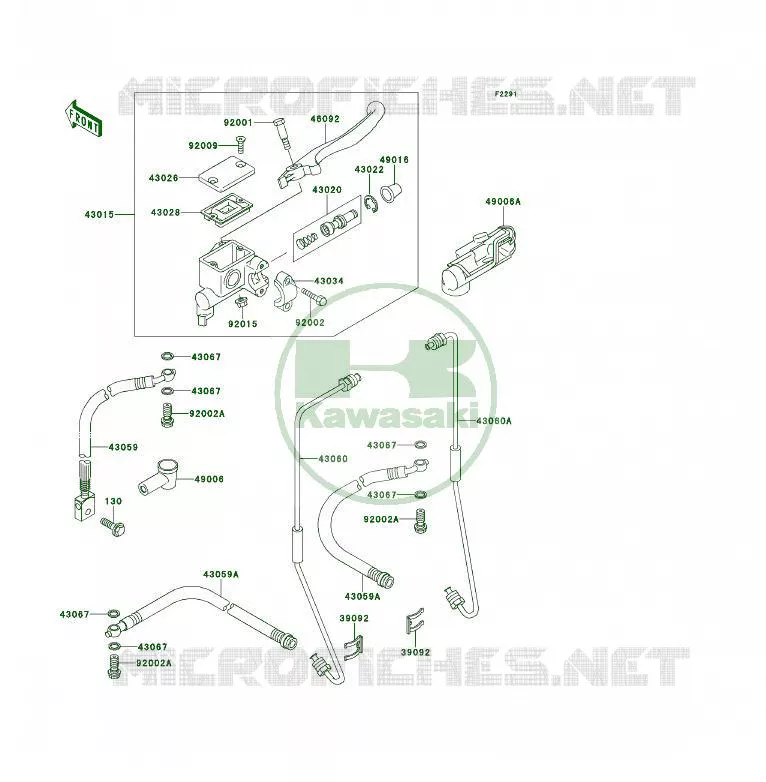 MAITRE CYLINDRE AV Kawasaki QUAD 300 1994 KLF300 4X4  KLF300-C6
