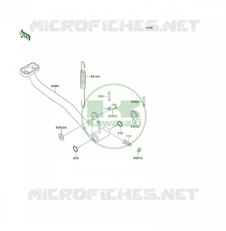 PEDALE DE FREIN Kawasaki QUAD 300 1994 KLF300 4X4  KLF300-C6