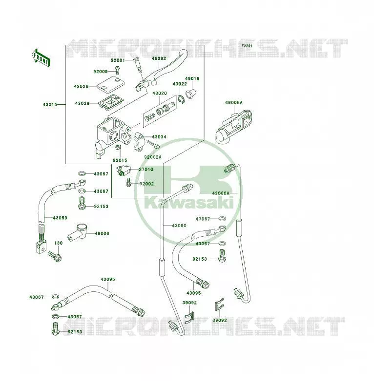 MAITRE CYLINDRE AV Kawasaki QUAD 300 2006 KLF300 4X4  KLF300C6F