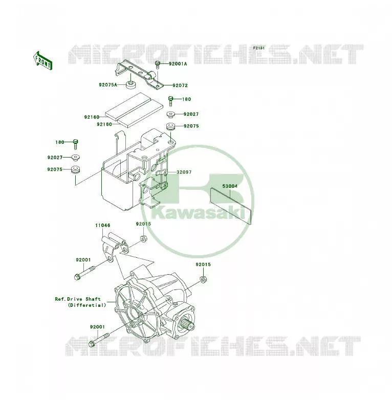 PIECE DE CADRE (COUVERTURE) Kawasaki QUAD 300 2006 KLF300 4X4  KLF300C6F