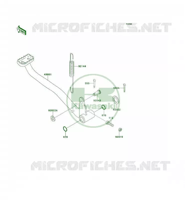 PEDALE DE FREIN Kawasaki QUAD 300 1995 KLF300 4X4  KLF300-C7