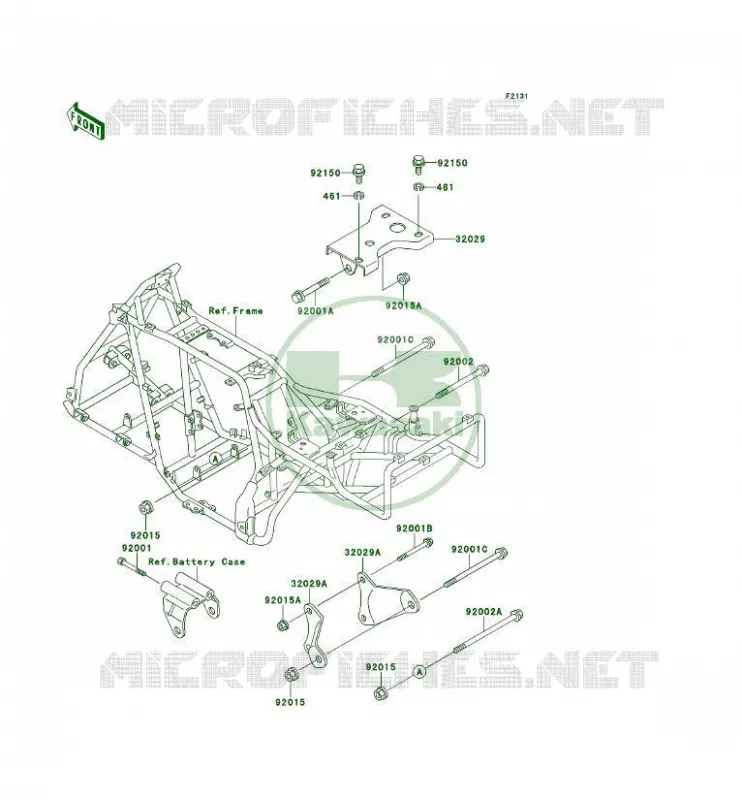 PIECE DE CADRE (COUVERTURE) Kawasaki QUAD 300 1995 KLF300 4X4  KLF300-C7