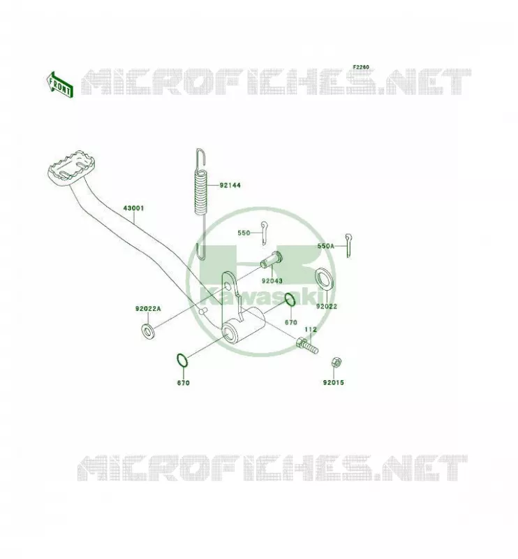 PEDALE DE FREIN Kawasaki QUAD 300 1995 KLF300 4X4  KLF300-C7