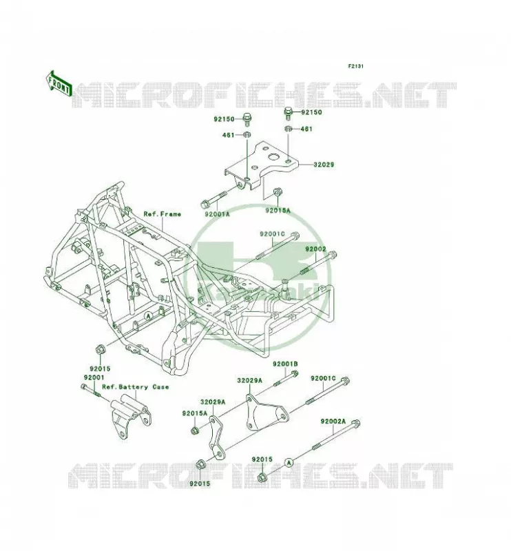 PIECE DE CADRE (COUVERTURE) Kawasaki QUAD 300 1995 KLF300 4X4  KLF300-C7