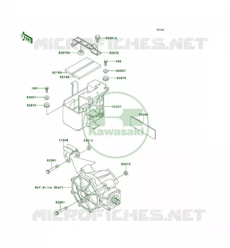 SUPPORT BATTERIE Kawasaki QUAD 300 1995 KLF300 4X4  KLF300-C7