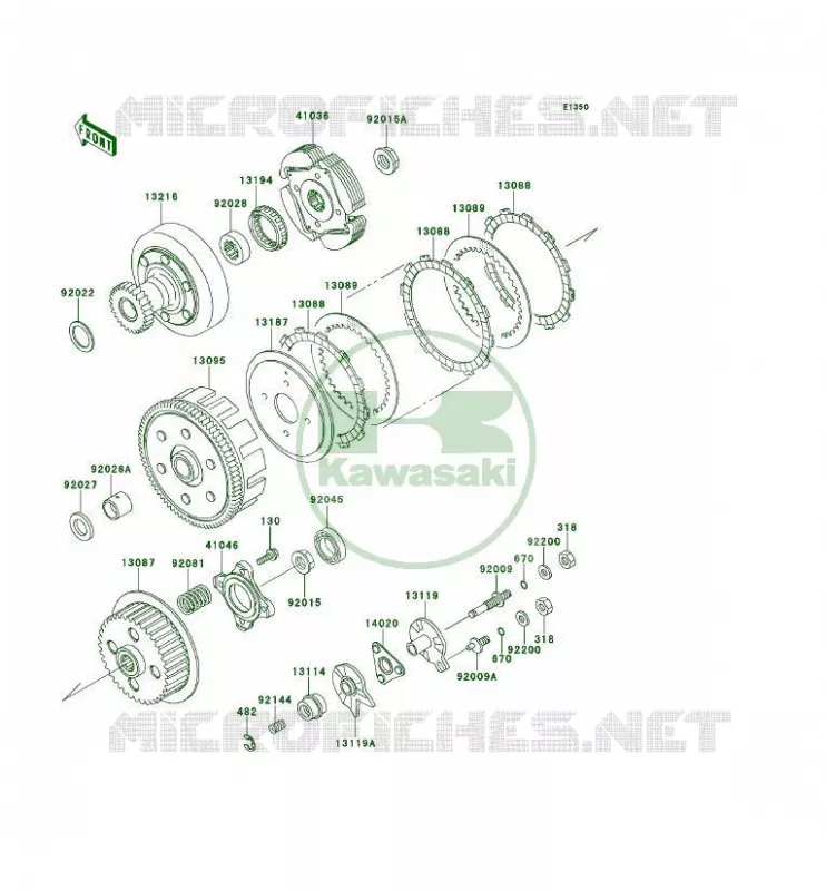 EMBRAYAGE Kawasaki QUAD 300 1995 KLF300 4X4  KLF300-C7A