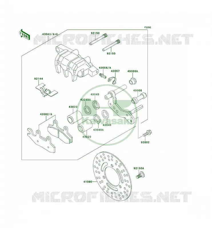 FREIN AVANT Kawasaki QUAD 300 1995 KLF300 4X4  KLF300-C7A