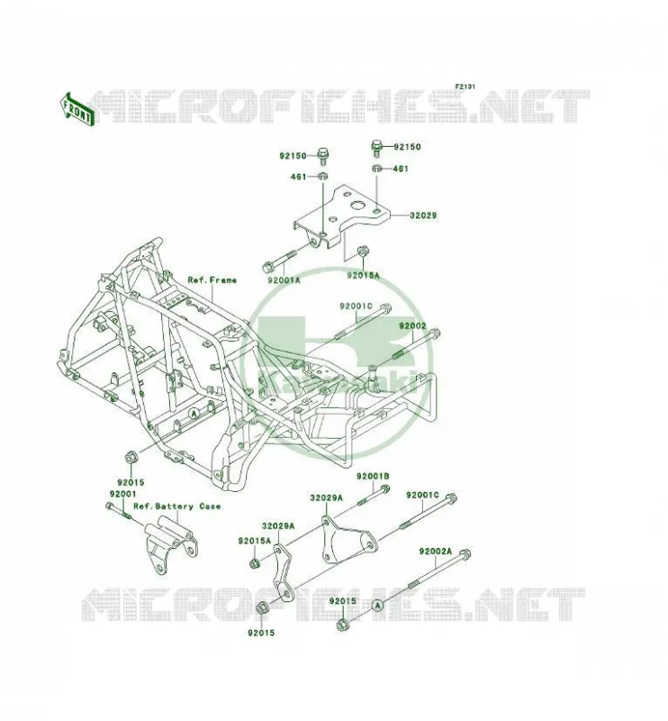 PIECE DE CADRE (COUVERTURE) Kawasaki QUAD 300 1995 KLF300 4X4  KLF300-C7A