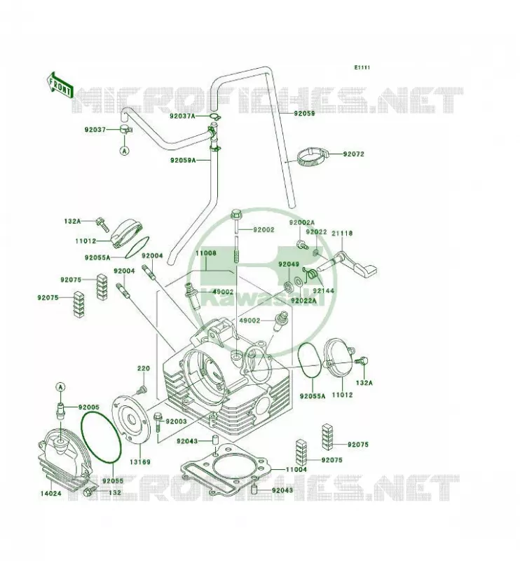 CULASSE Kawasaki QUAD 300 1996 KLF300 4X4  KLF300-C8