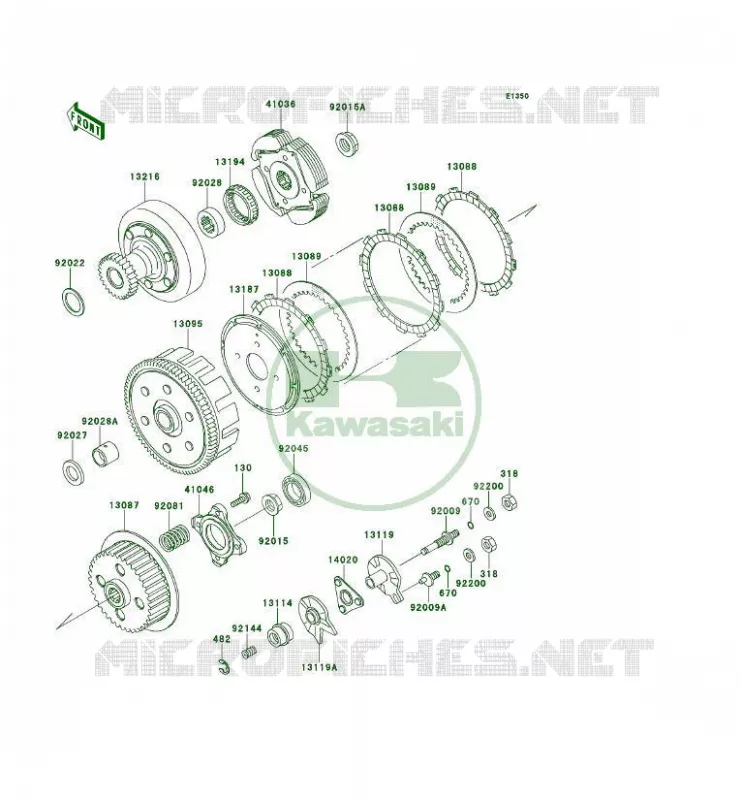 EMBRAYAGE Kawasaki QUAD 300 1996 KLF300 4X4  KLF300-C8