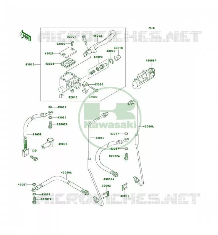 MAITRE CYLINDRE AV Kawasaki QUAD 300 1997 KLF300 4X4  KLF300-C9