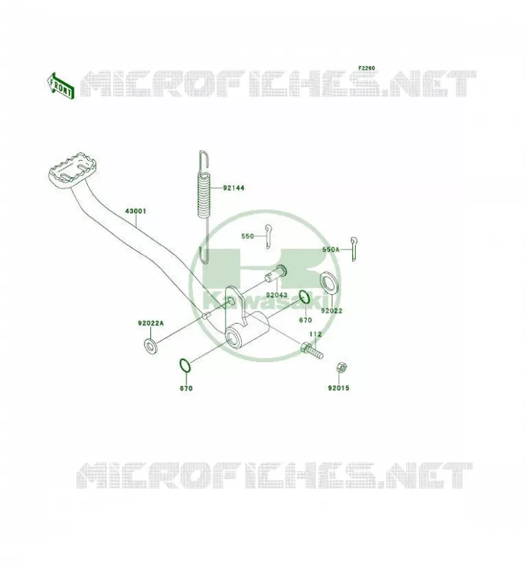 PEDALE DE FREIN Kawasaki QUAD 400 1993 KLF400 4X4  KLF400-B1