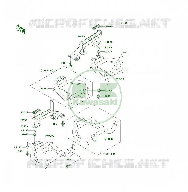REPOSE PIED Kawasaki QUAD 400 1993 KLF400 4X4  KLF400-B1
