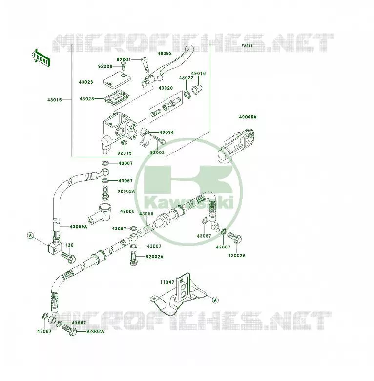 MAITRE CYLINDRE AV Kawasaki QUAD 400 1993 KLF400 4X4  KLF400-B1