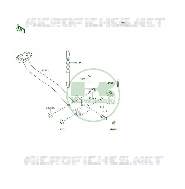 PEDALE DE FREIN Kawasaki QUAD 400 1993 KLF400 4X4  KLF400-B1