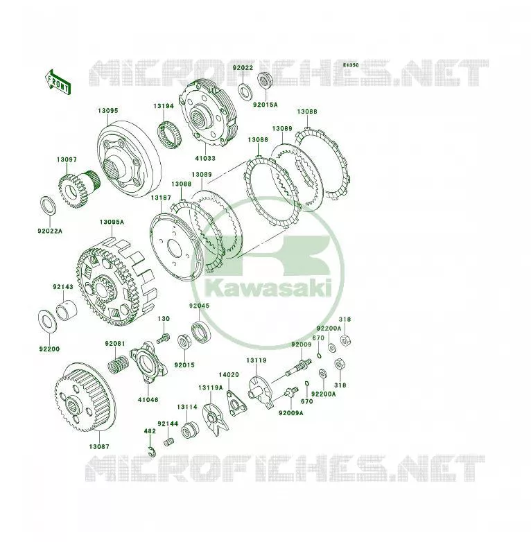 EMBRAYAGE Kawasaki QUAD 400 1993 KLF400 4X4  KLF400-B1