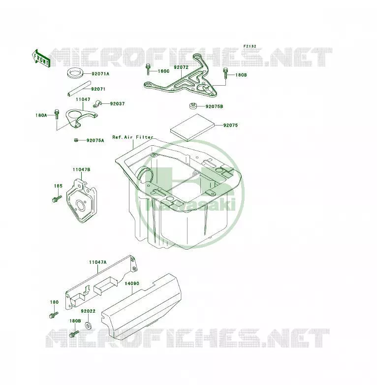 SUPPORT BATTERIE Kawasaki QUAD 400 1993 KLF400 4X4  KLF400-B1