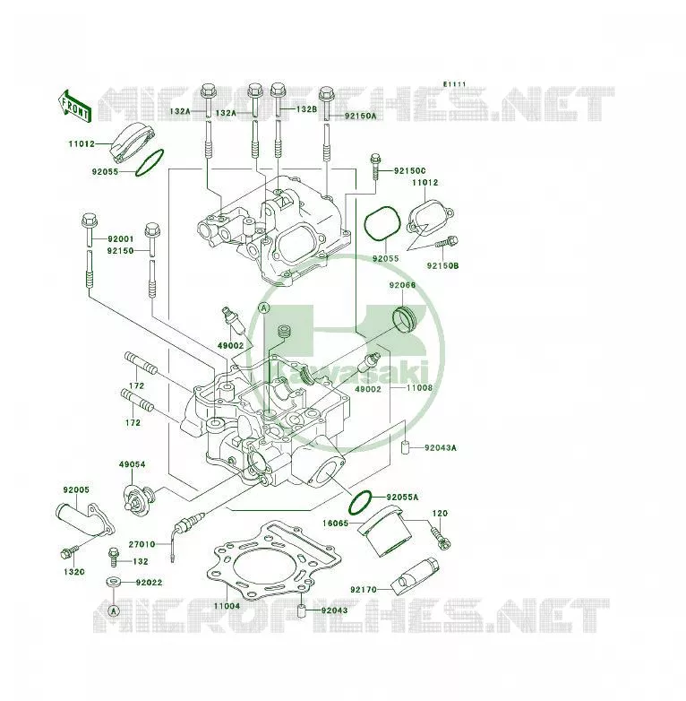 CULASSE Kawasaki QUAD 400 1993 KLF400 4X4  KLF400-B1A