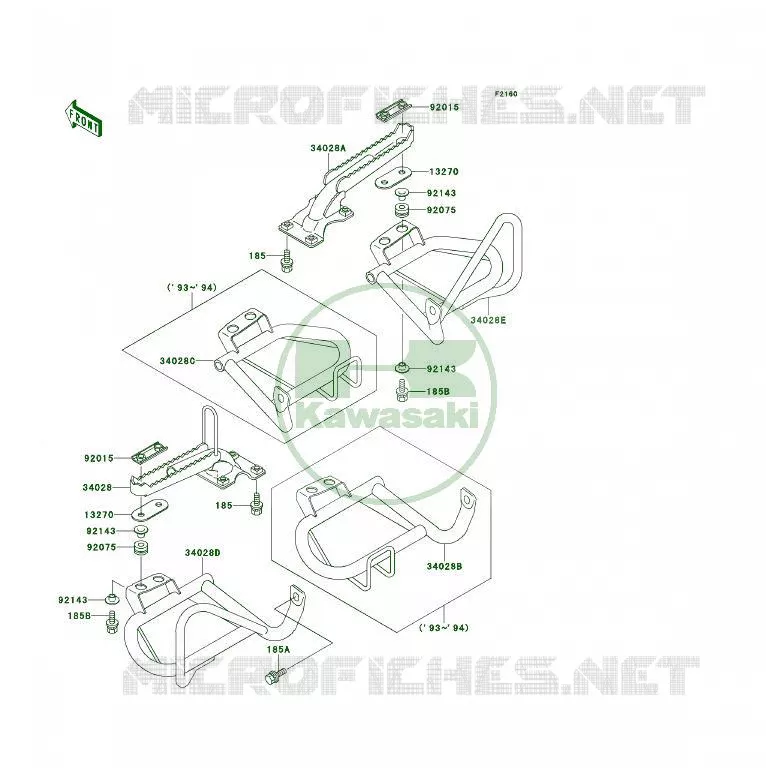 REPOSE PIED Kawasaki QUAD 400 1993 KLF400 4X4  KLF400-B1A