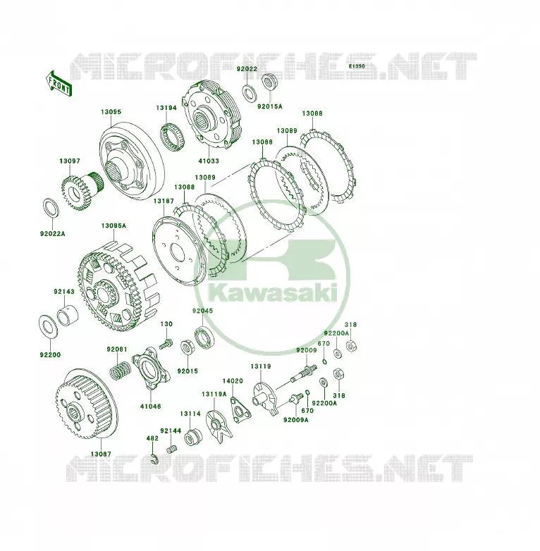 EMBRAYAGE Kawasaki QUAD 400 1994 KLF400 4X4  KLF400-B2