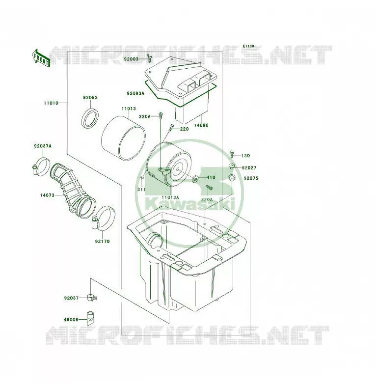 FILTRE A AIR Kawasaki QUAD 400 1994 KLF400 4X4  KLF400-B2