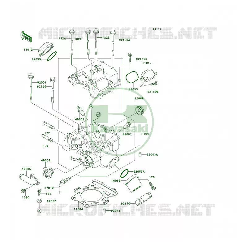 CULASSE Kawasaki QUAD 400 1994 KLF400 4X4  KLF400-B2