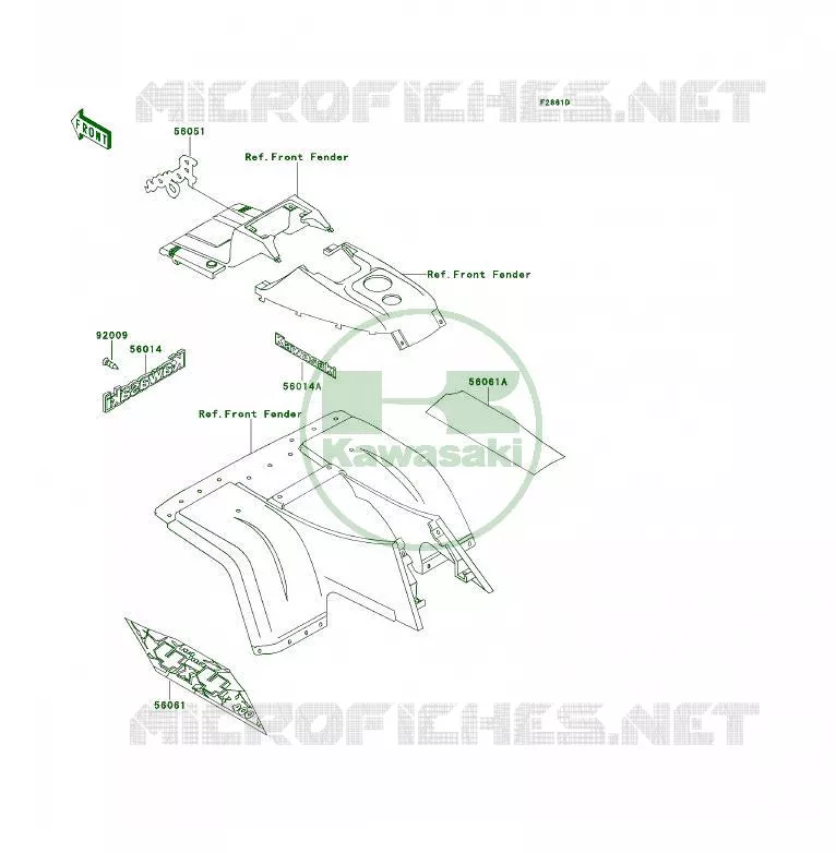 STICKER(GREEN) Kawasaki QUAD 400 1995 KLF400 4X4  KLF400-B3