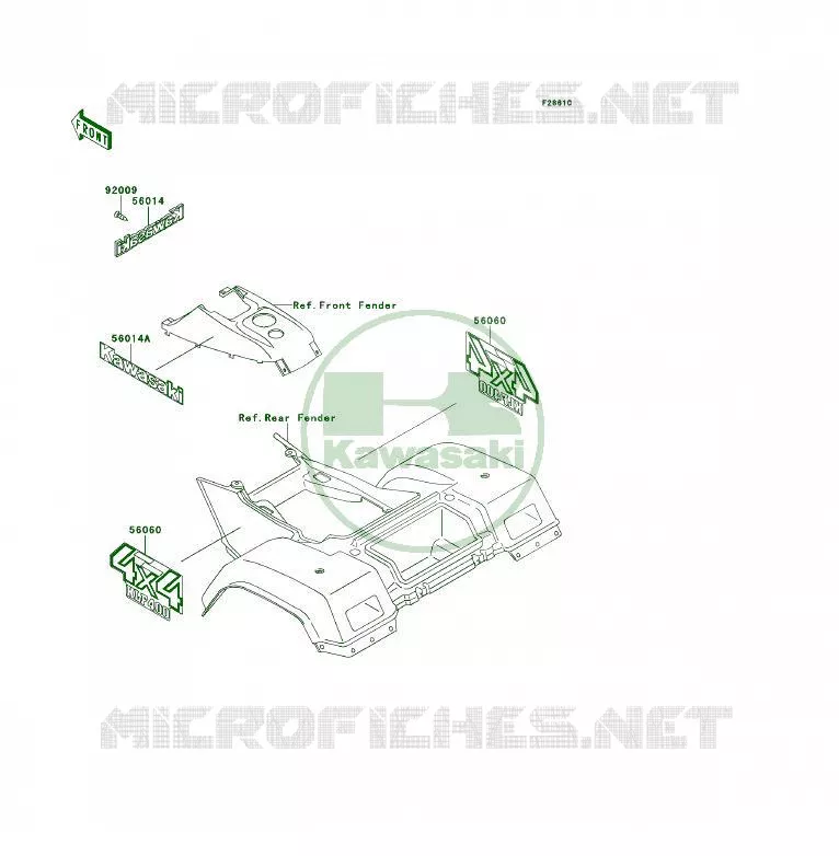 STICKER Kawasaki QUAD 400 1995 KLF400 4X4  KLF400-B3