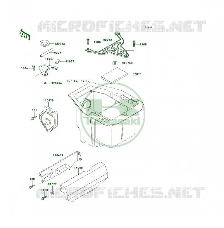 SUPPORT BATTERIE Kawasaki QUAD 400 1995 KLF400 4X4  KLF400-B3