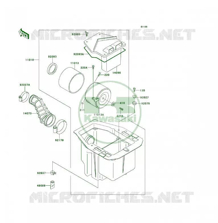 FILTRE A AIR Kawasaki QUAD 400 1995 KLF400 4X4  KLF400-B3A