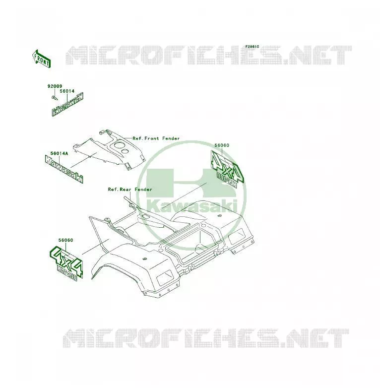 STICKER Kawasaki QUAD 400 1995 KLF400 4X4  KLF400-B3A