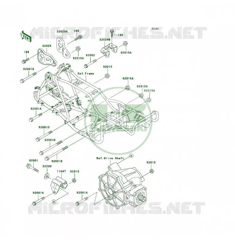 PIECE DE CADRE (COUVERTURE) Kawasaki QUAD 400 1996 KLF400 4X4  KLF400-B4