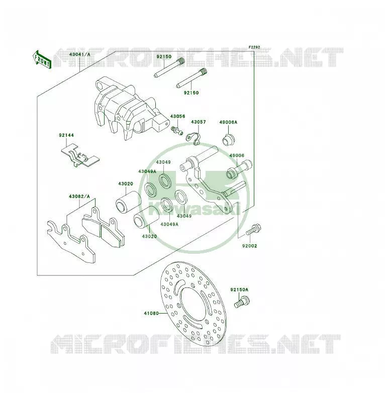 FREIN AVANT Kawasaki QUAD 400 1997 KLF400 4X4  KLF400-B5