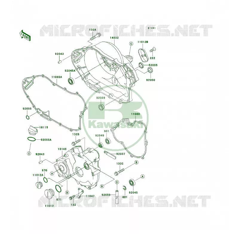 COUVERCLES MOTEUR Kawasaki QUAD 400 1997 KLF400 4X4  KLF400-B5