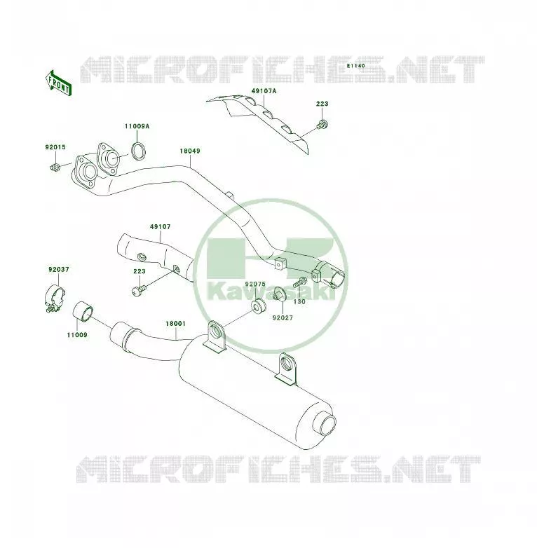 &Eacute;CHAPPEMENT Kawasaki QUAD 400 1997 KLF400 4X4  KLF400-B5