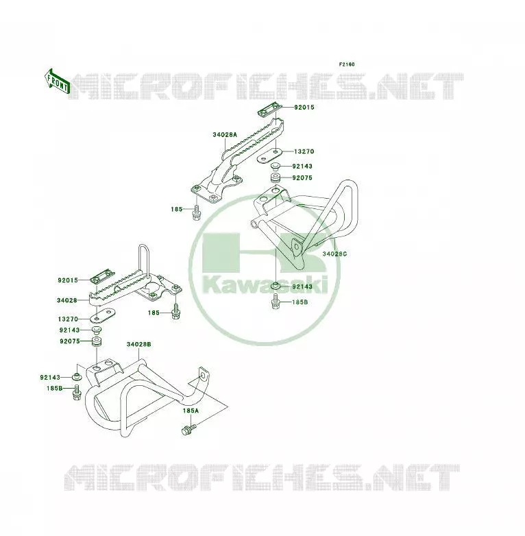 REPOSE PIED Kawasaki QUAD 400 1998 KLF400 4X4  KLF400-B6