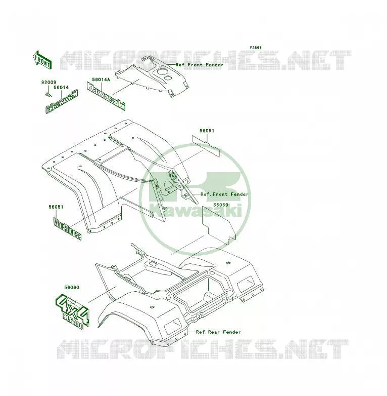 STICKER Kawasaki QUAD 400 1998 KLF400 4X4  KLF400-B6