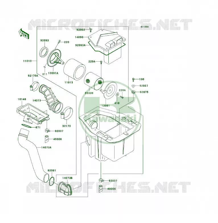 FILTRE A AIR Kawasaki QUAD 400 1999 KLF400 4X4  KLF400-B7