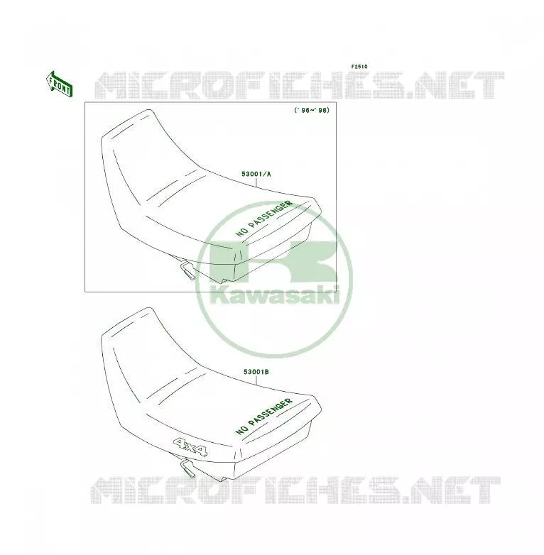 SELLE Kawasaki QUAD 400 1999 KLF400 4X4  KLF400-B7