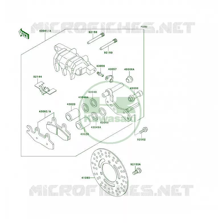 FREIN AVANT Kawasaki QUAD 400 1999 KLF400 4X4  KLF400-B7