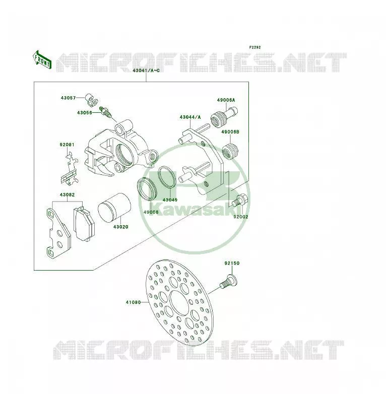 FREIN AVANT Kawasaki QUAD 250 1996 KSF250  KSF250-A10